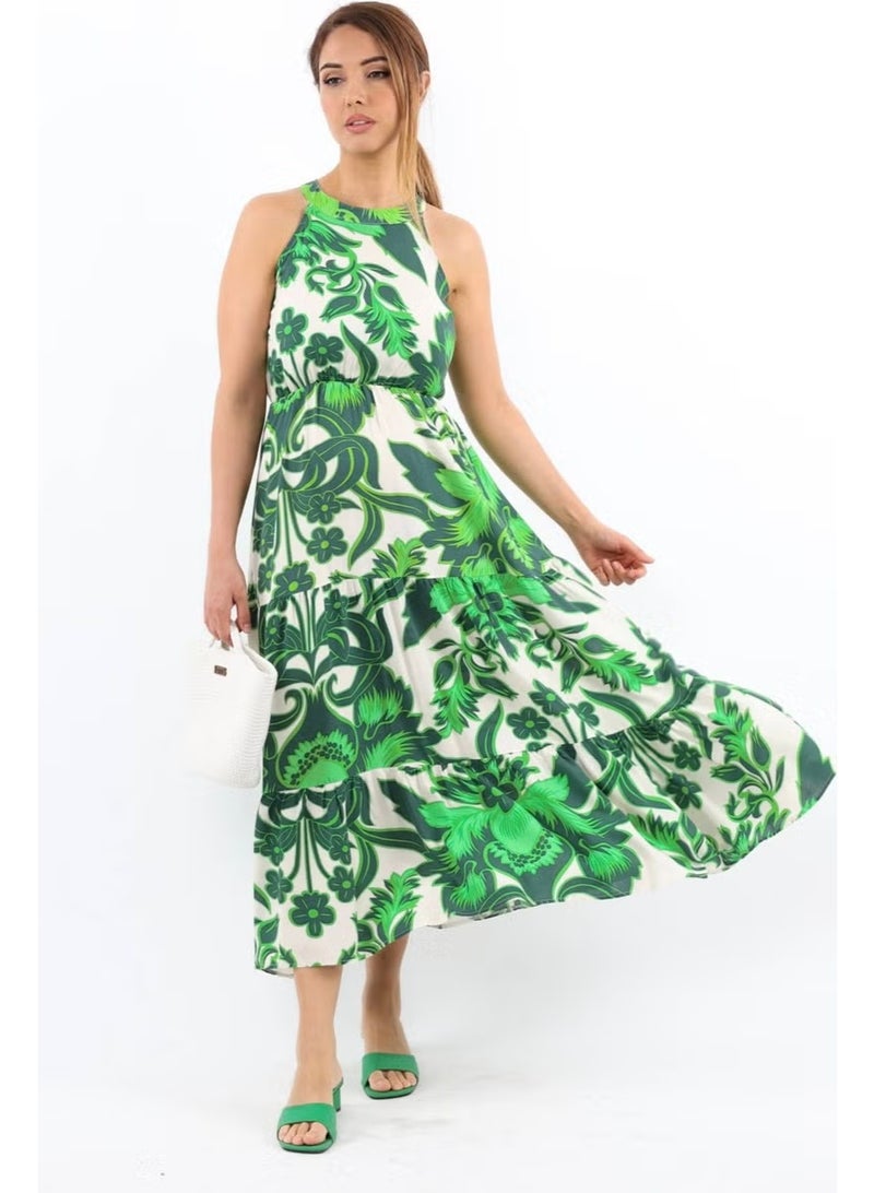 Ritnice Floral Halter Maxi Dress - Image 3